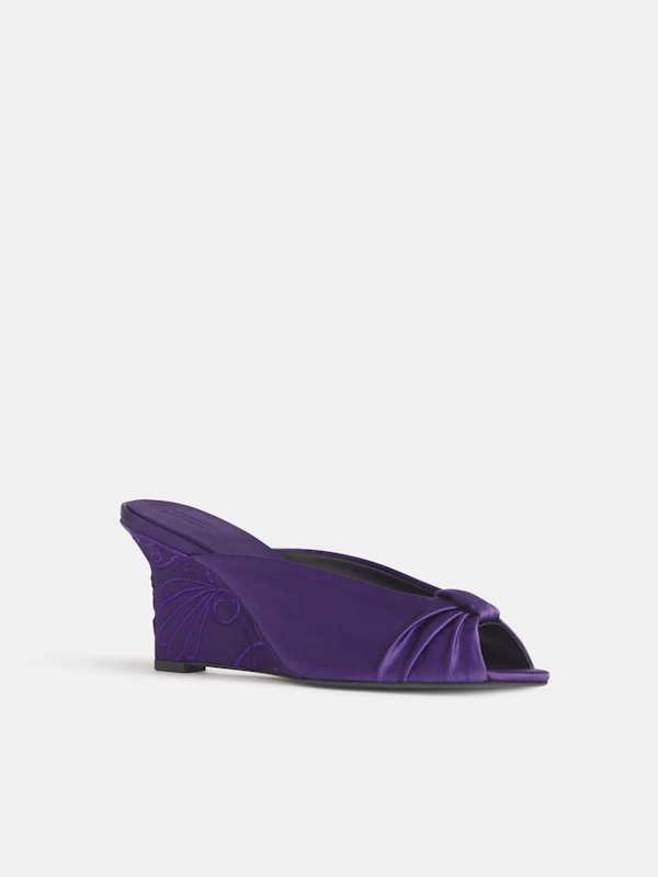 Enya Satin Wedge Sandal - Regal Satin