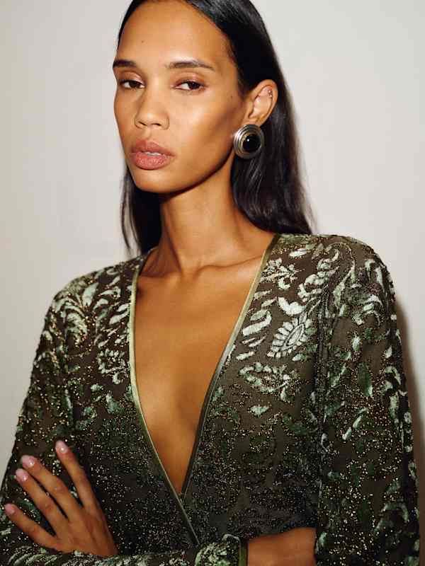 Haila Dress - Moss Burnout