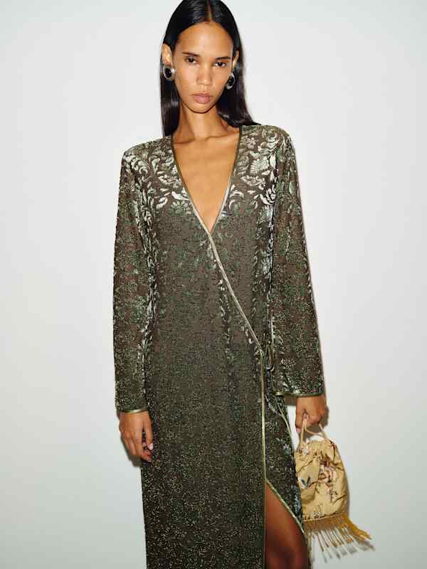 Haila Dress - Moss Burnout