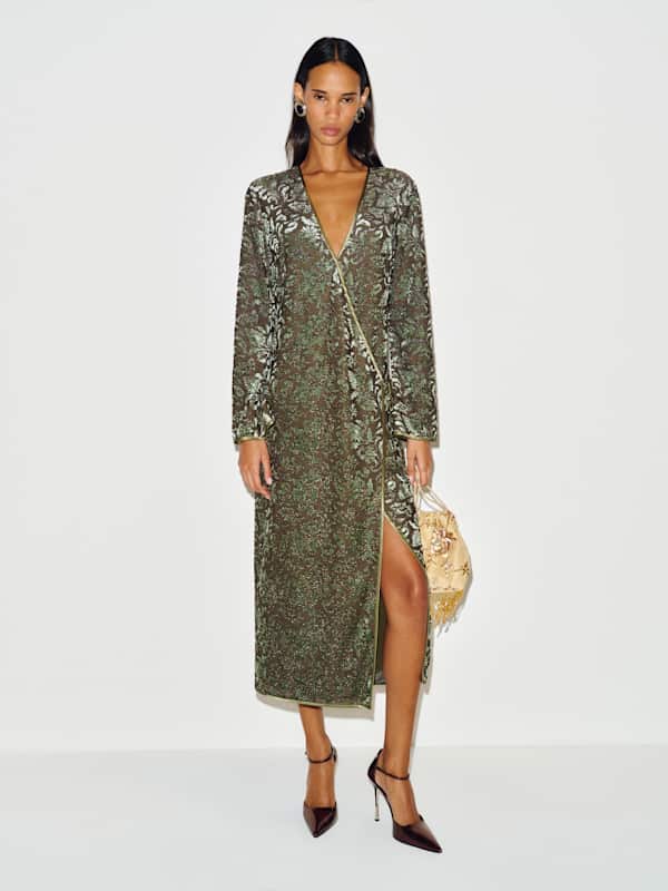 Haila Dress - Moss Burnout