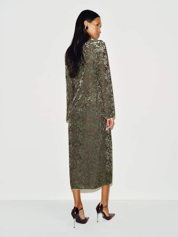 Haila Dress - Moss Burnout