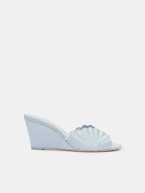 Waldena High Wedge - Mist Satin