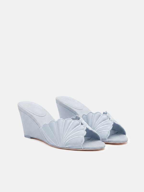 Waldena High Wedge - Mist Satin