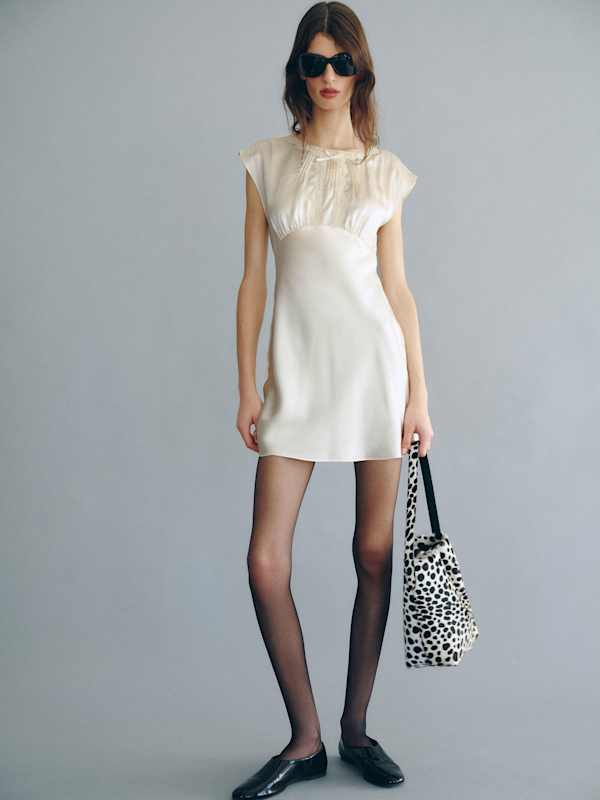 Ariette Silk Dress - Fior Di Latte