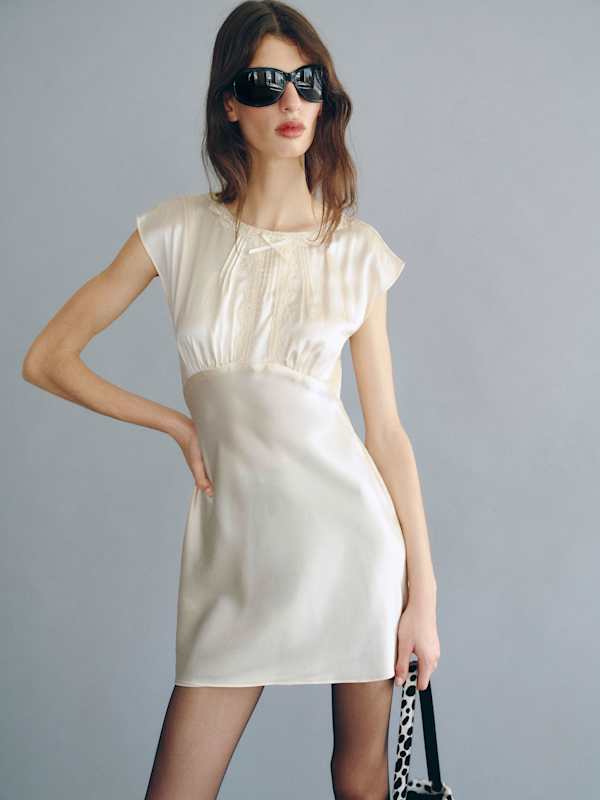 Ariette Silk Dress - Fior Di Latte