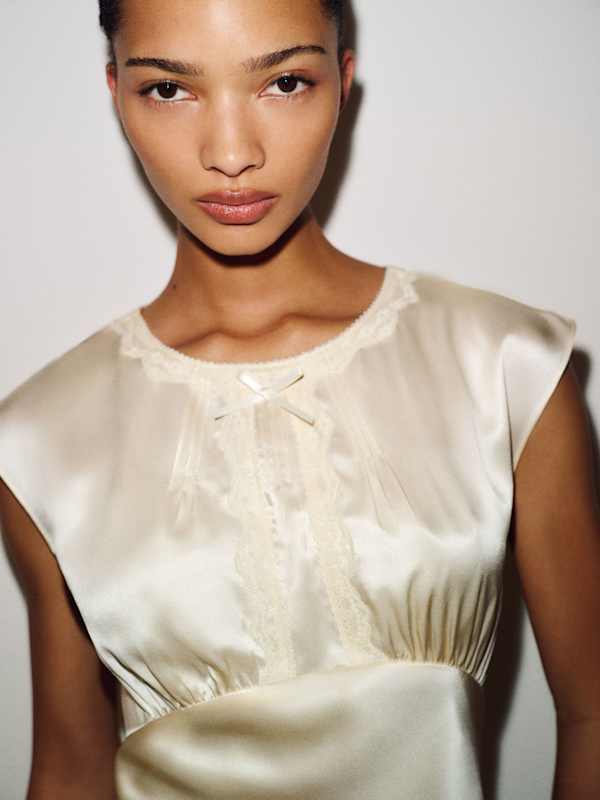 Ariette Silk Dress - Fior Di Latte