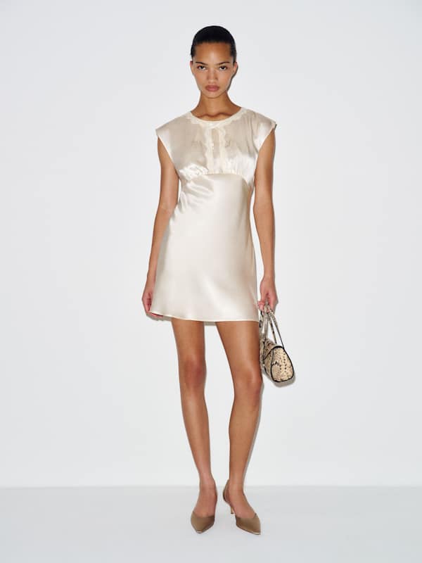 Ariette Silk Dress - Fior Di Latte