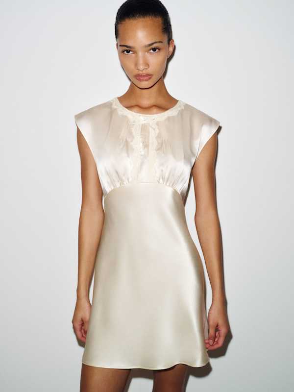Ariette Silk Dress - Fior Di Latte