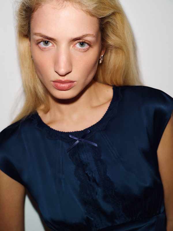 Ariette Silk Dress - Navy