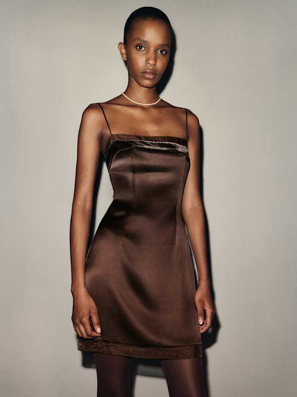 Ziba Silk Dress - Black Bean