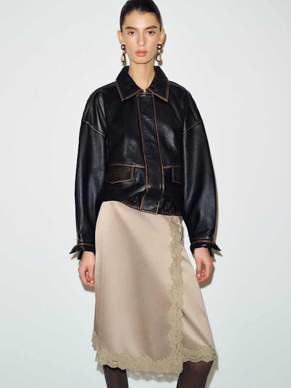 Ives Satin Skirt - Pavement