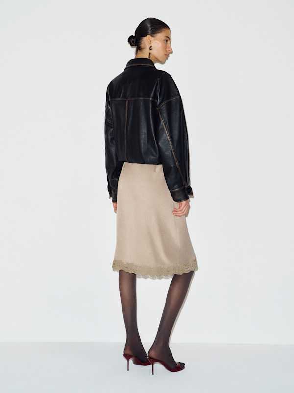 Ives Satin Skirt - Pavement