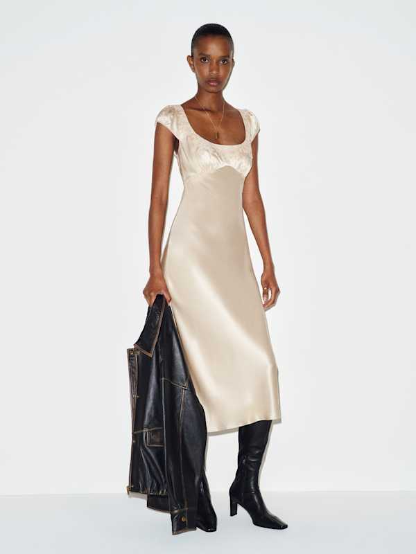 Heaven Silk Dress - Almond