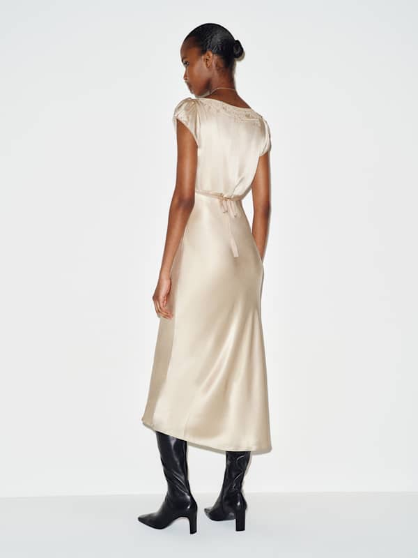 Heaven Silk Dress - Almond