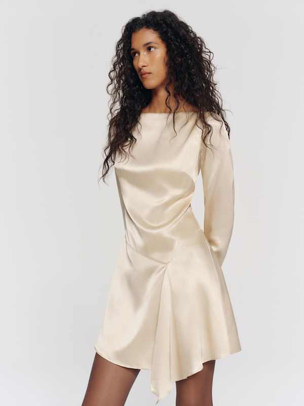 Kline Silk Dress - Almond