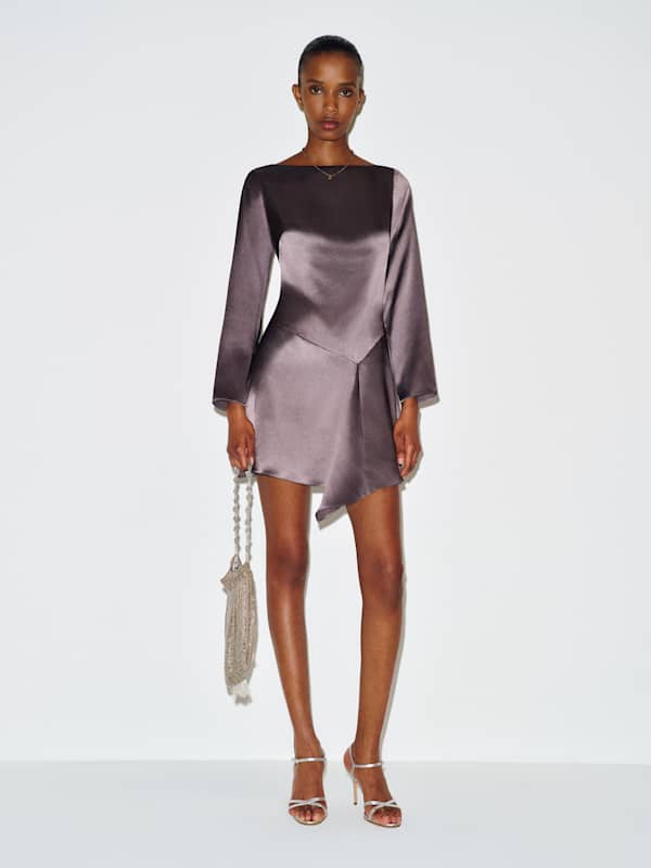 Kline Silk Dress - Smoky Quartz
