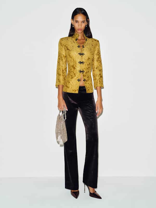 Oliver Low Rise Velvet Pant - Black