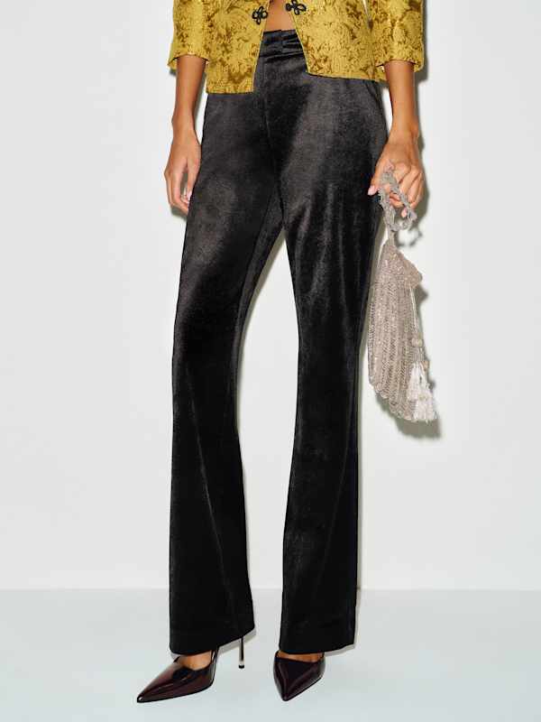 Oliver Low Rise Velvet Pant - Black