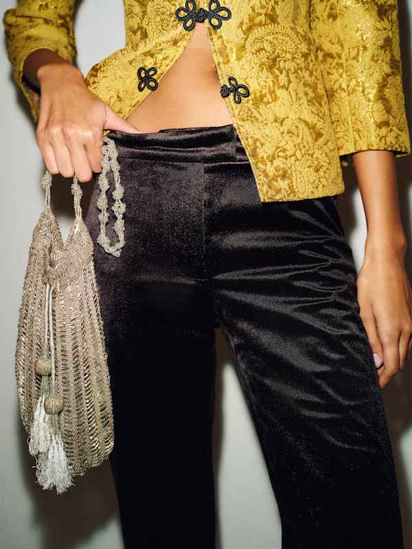 Oliver Low Rise Velvet Pant - Black