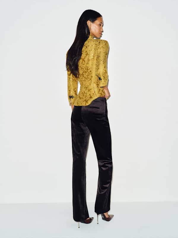 Oliver Low Rise Velvet Pant - Black
