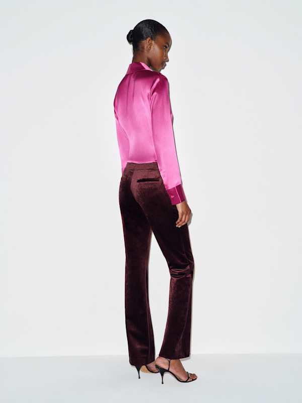 Oliver Low Rise Velvet Pant - Plum