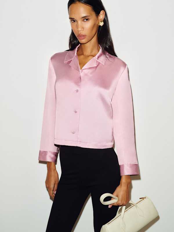 Lacie Cropped Shirt - Pink