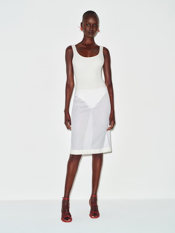 Vintage Miu Miu Mesh Skirt - White