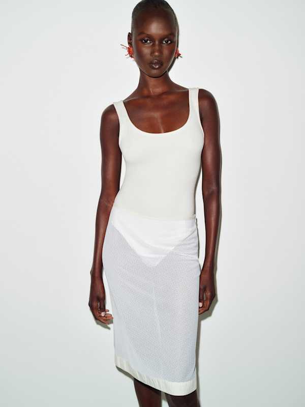 Vintage Miu Miu Mesh Skirt - White