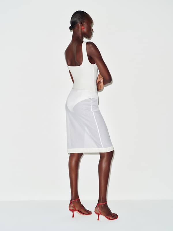 Vintage Miu Miu Mesh Skirt - White