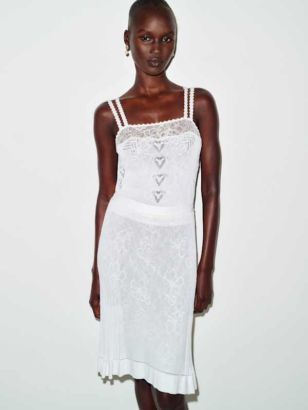 Vintage Chanel Hearts Dress - White