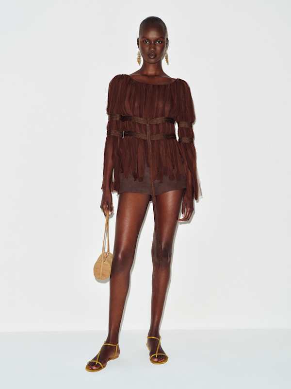Vintage Max Mara Fringe Top - Brown