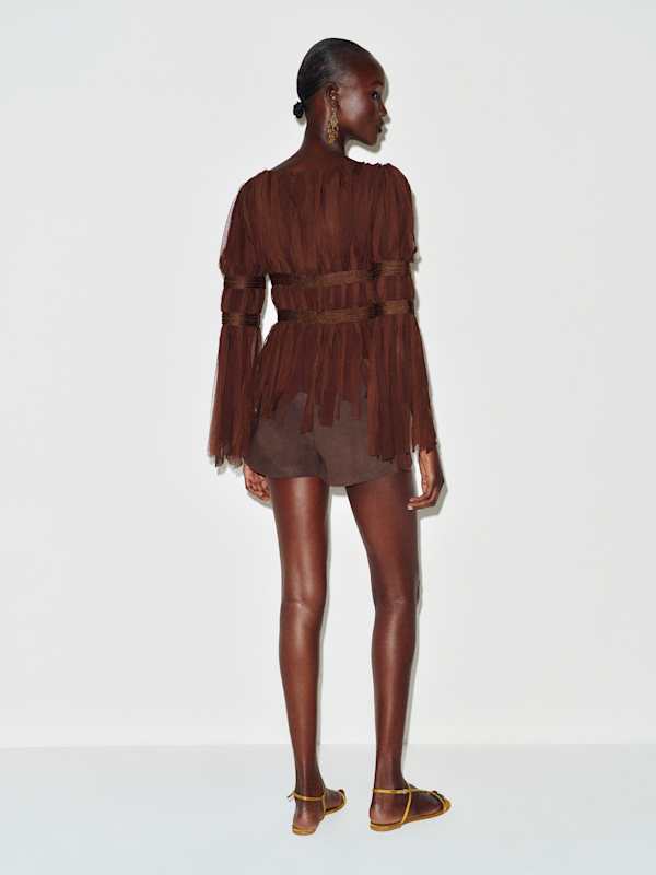 Vintage Max Mara Fringe Top - Brown