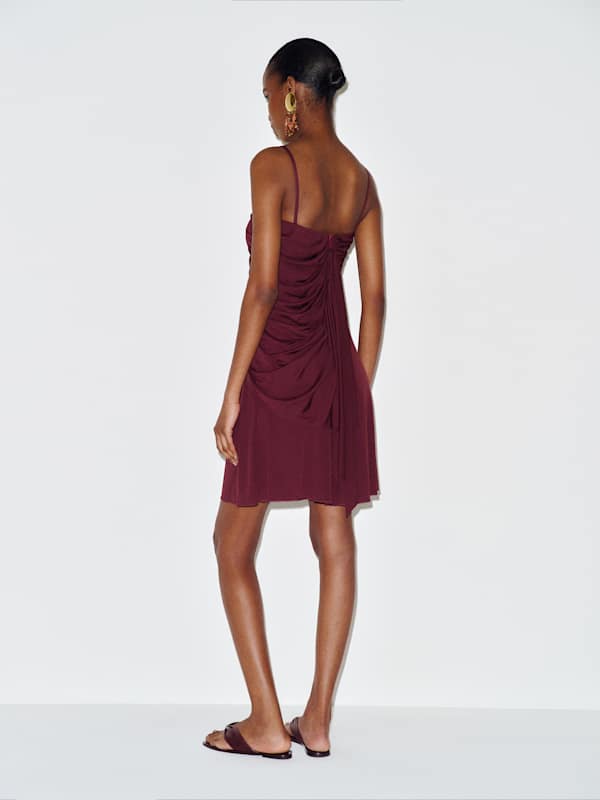 Vintage Jean Paul Gaultier Ruched Dress - Burgundy