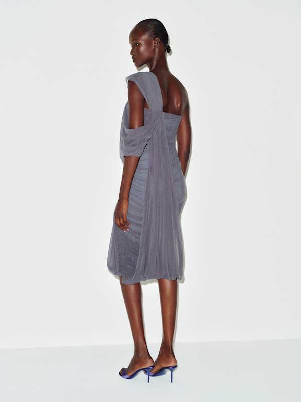Vintage Fuzzi One Shoulder Dress - Blue