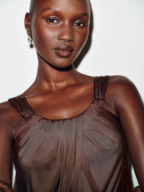 Vintage Valentino Draped Dress - Brown