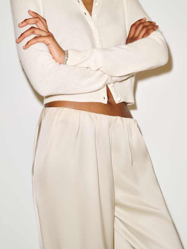 Stacey Satin Short Pant - Almond