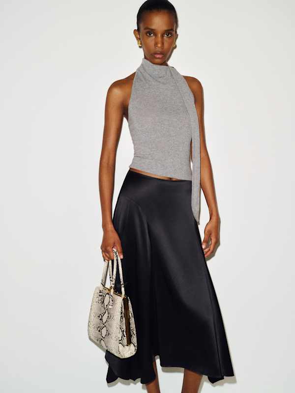 Petites Mccall Silk Skirt - Black
