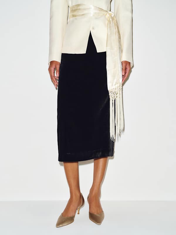 Helen Velvet Skirt - Black