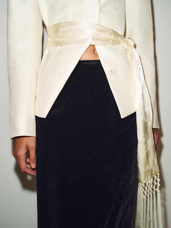 Helen Velvet Skirt - Black