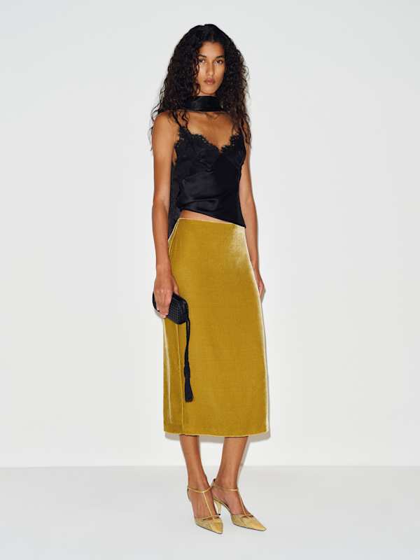 Helen Velvet Skirt - Citrine
