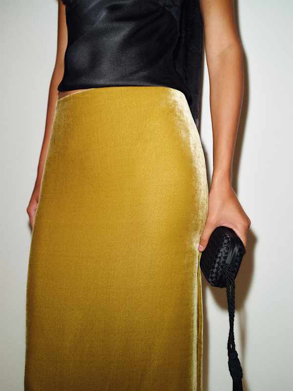 Helen Velvet Skirt - Citrine