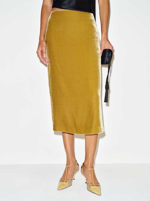 Helen Velvet Skirt - Citrine