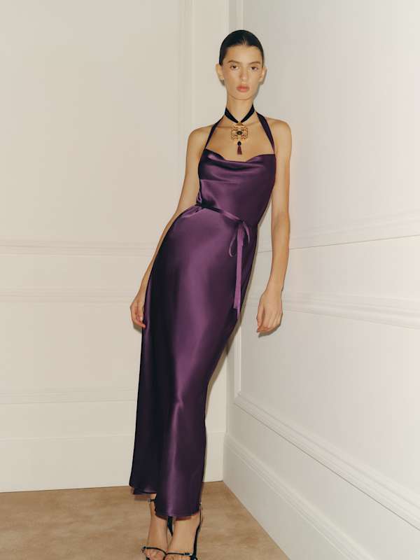 Gloribel Silk Dress - Crushed Violet