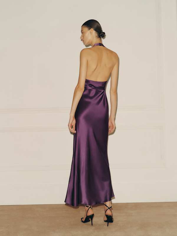 Gloribel Silk Dress - Crushed Violet