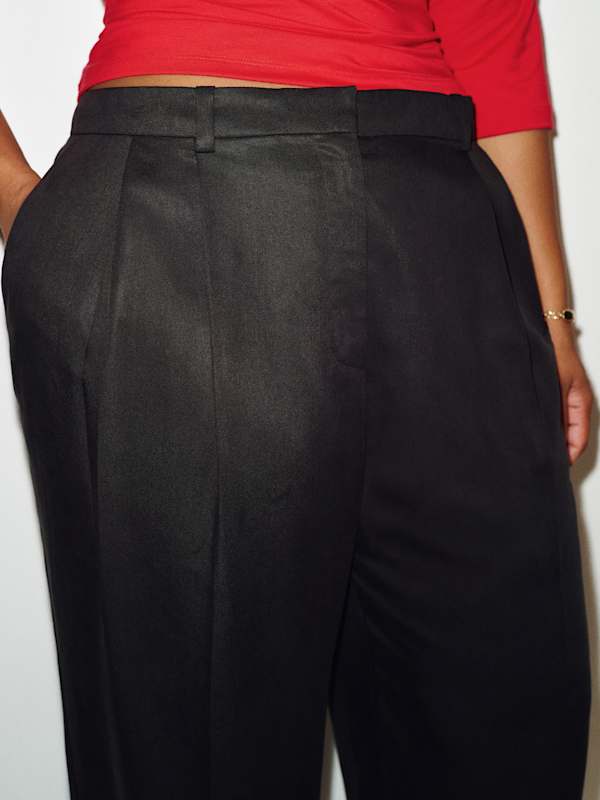 Frances Low Rise Relaxed Pant Es - Black