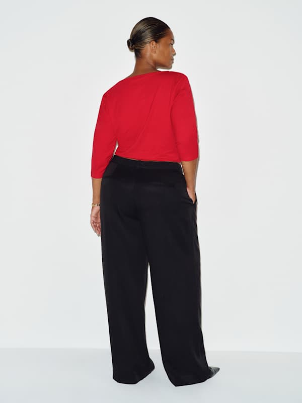 Frances Low Rise Relaxed Pant Es - Black