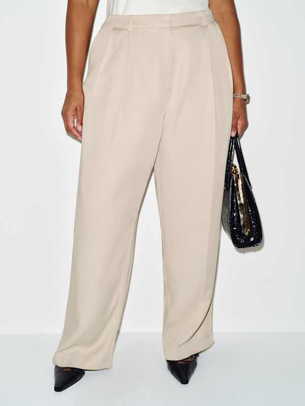 Frances Low Rise Relaxed Pant Es - Oatmeal