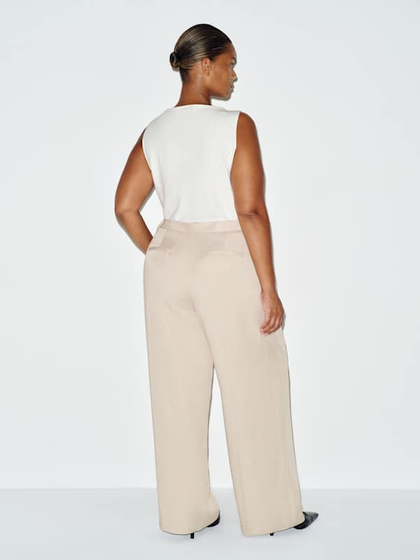 Frances Low Rise Relaxed Pant Es - Oatmeal