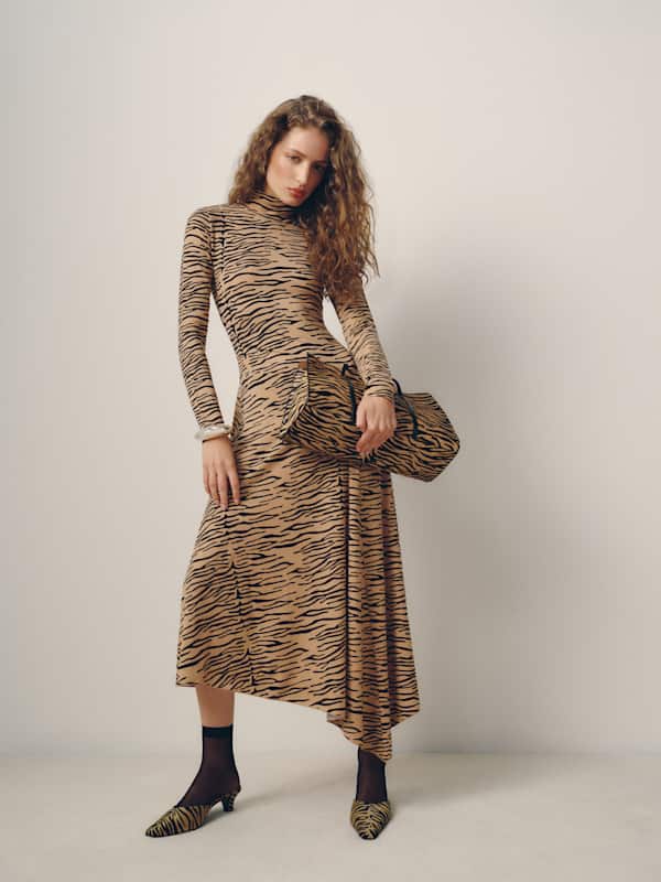 Laurence Knit Dress - Tan Tiger