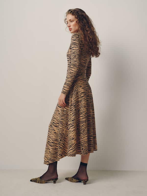 Laurence Knit Dress - Tan Tiger